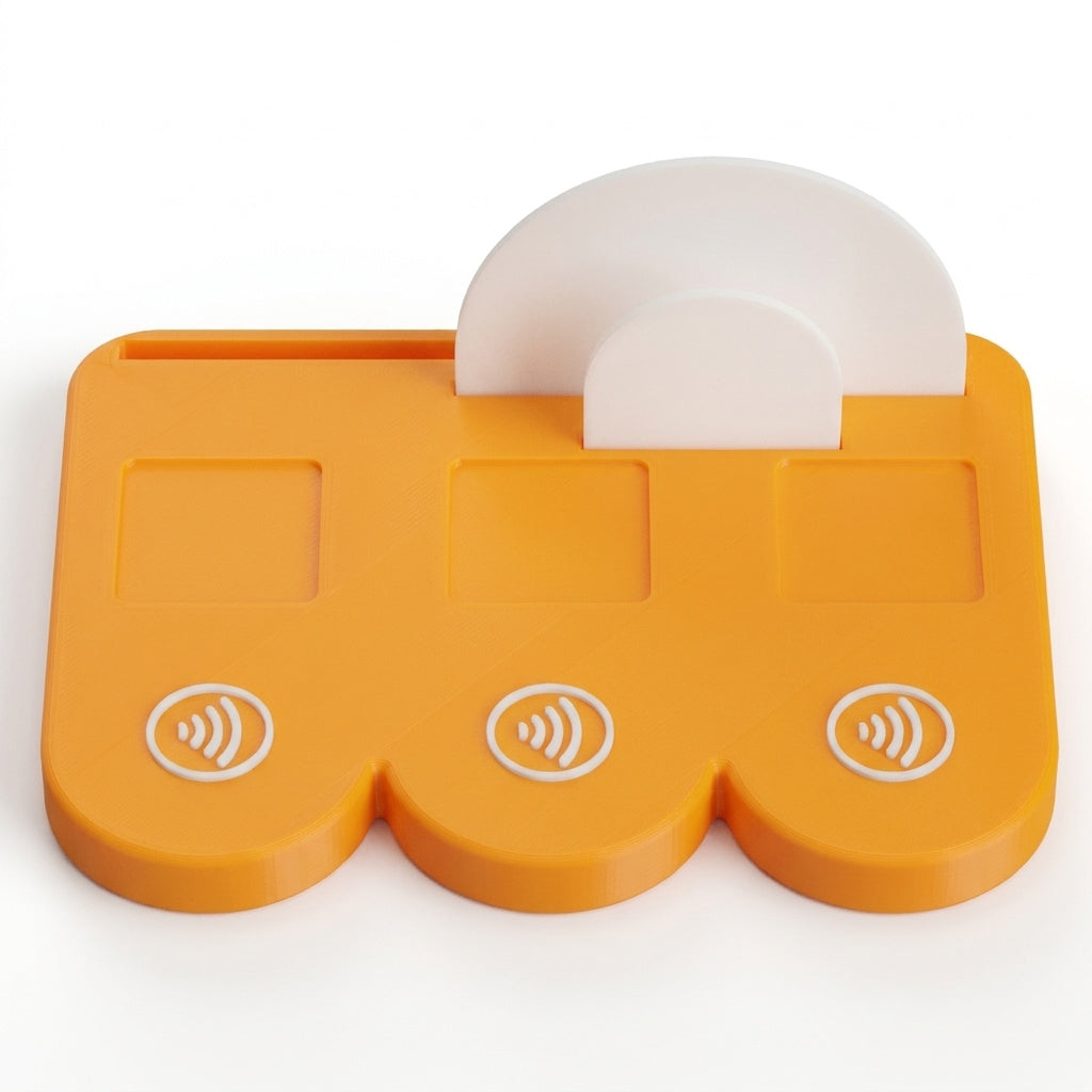 NFC-display basis met magneten (3 vakjes + visitekaarthouder)