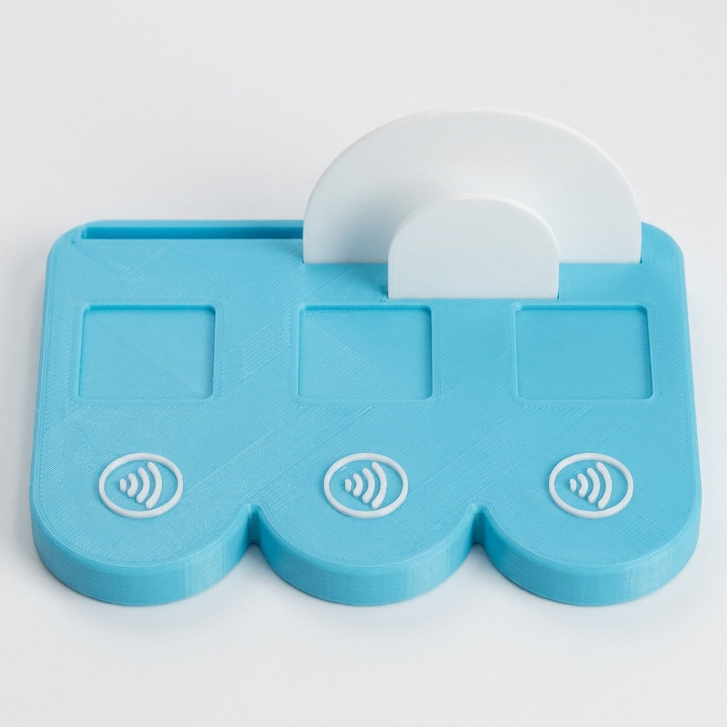 NFC-display basis met magneten (3 vakjes + visitekaarthouder)