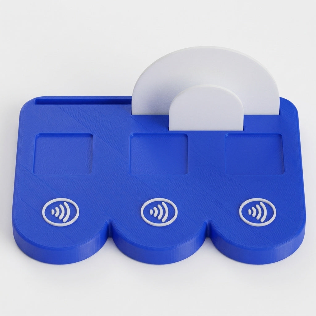 NFC-display basis met magneten (3 vakjes + visitekaarthouder)