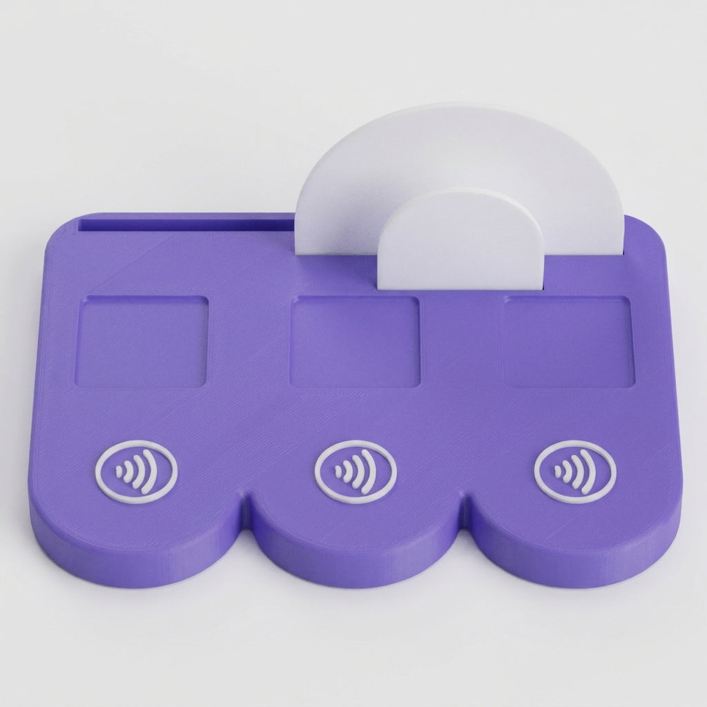 NFC-display basis met magneten (3 vakjes + visitekaarthouder)