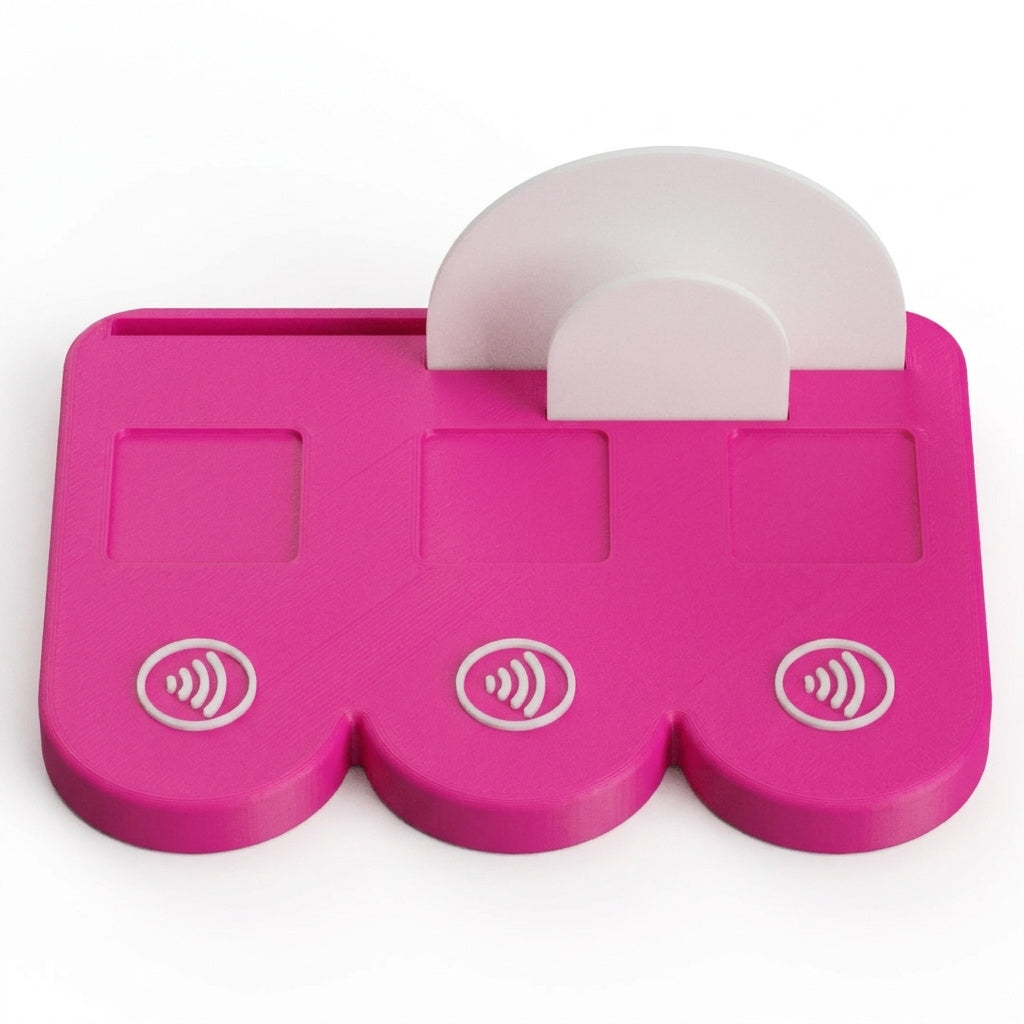 NFC-display basis met magneten (3 vakjes + visitekaarthouder)