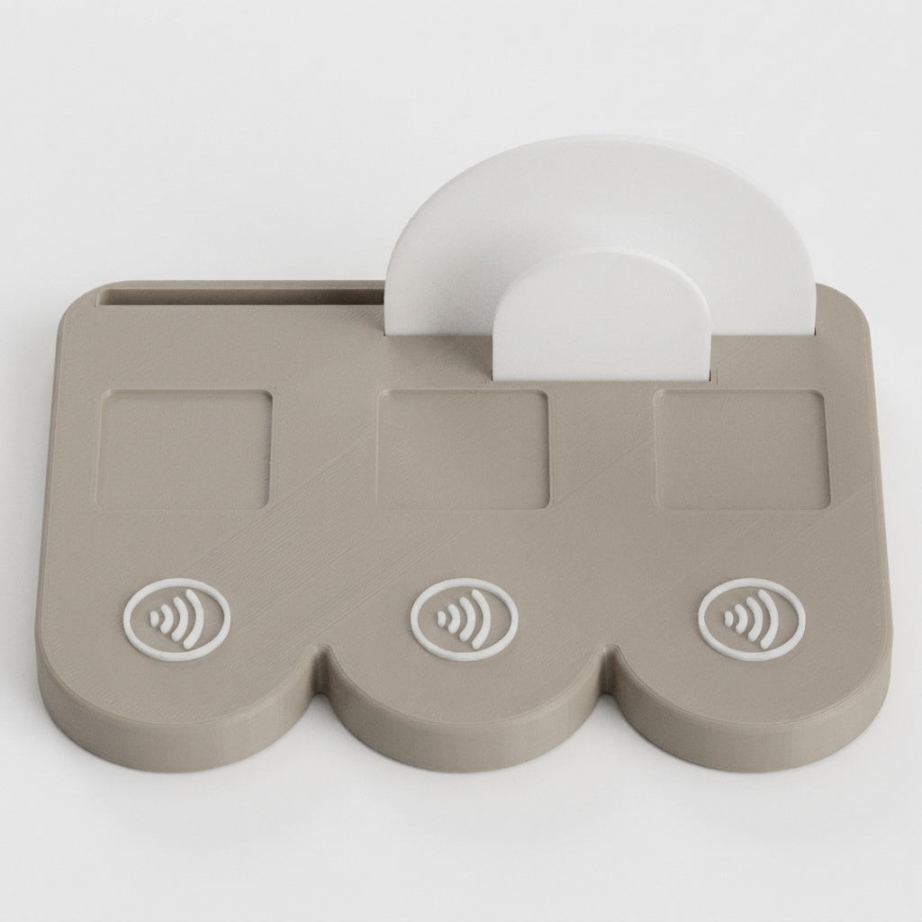 NFC-display basis met magneten (3 vakjes + visitekaarthouder)