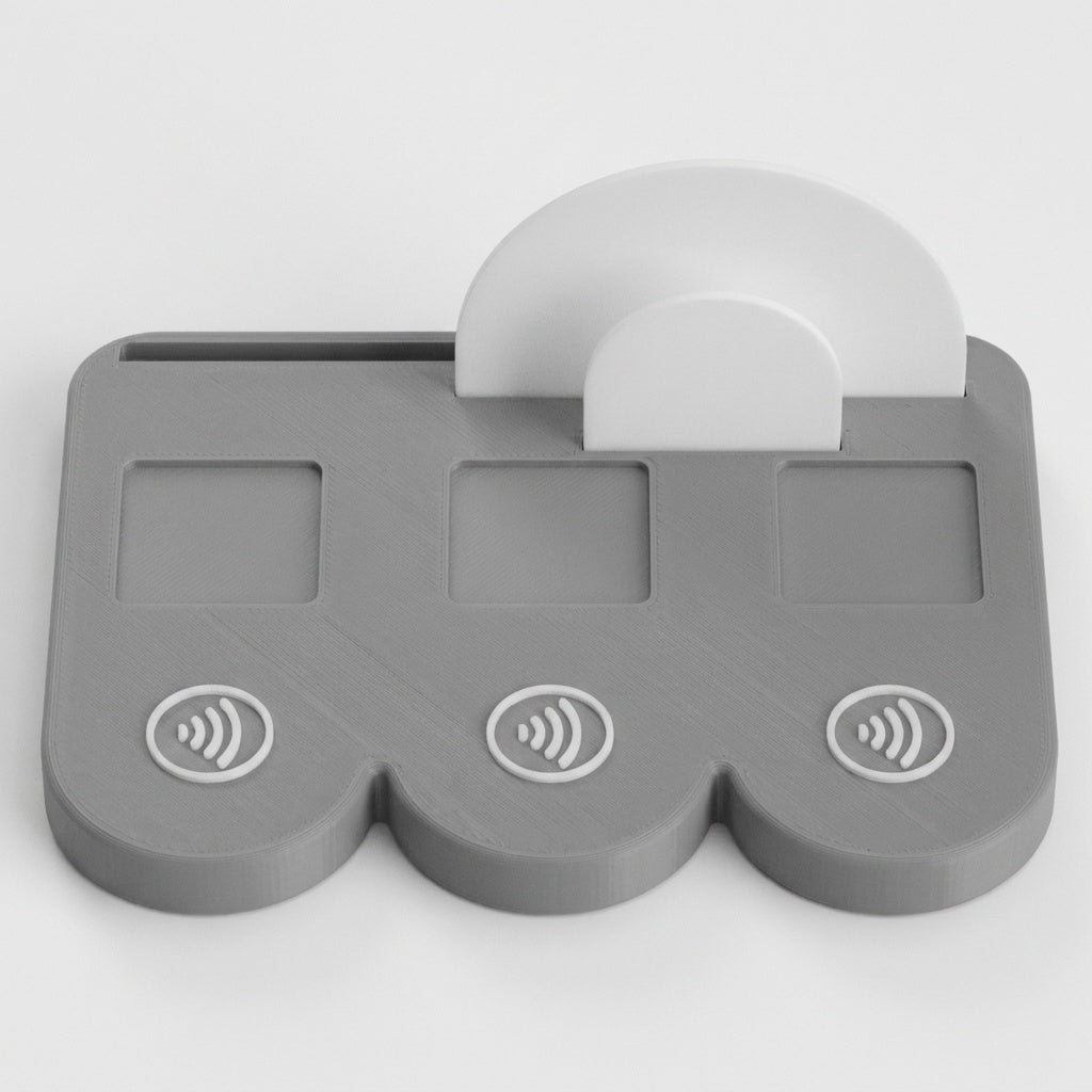 NFC-display basis met magneten (3 vakjes + visitekaarthouder)