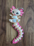 Axolotl with Flexible Tail Keychain