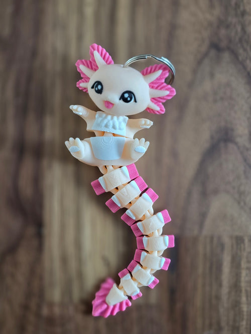 Axolotl mit flexiblem Schwanz Schlüsselanhänger