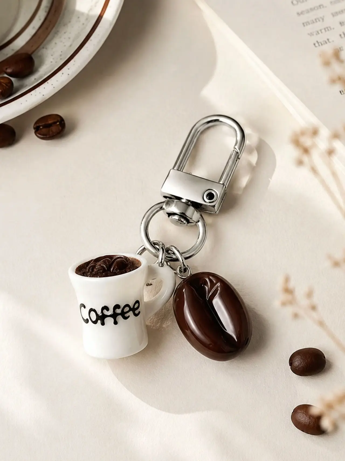 Koffiekop charm met koffieboontje