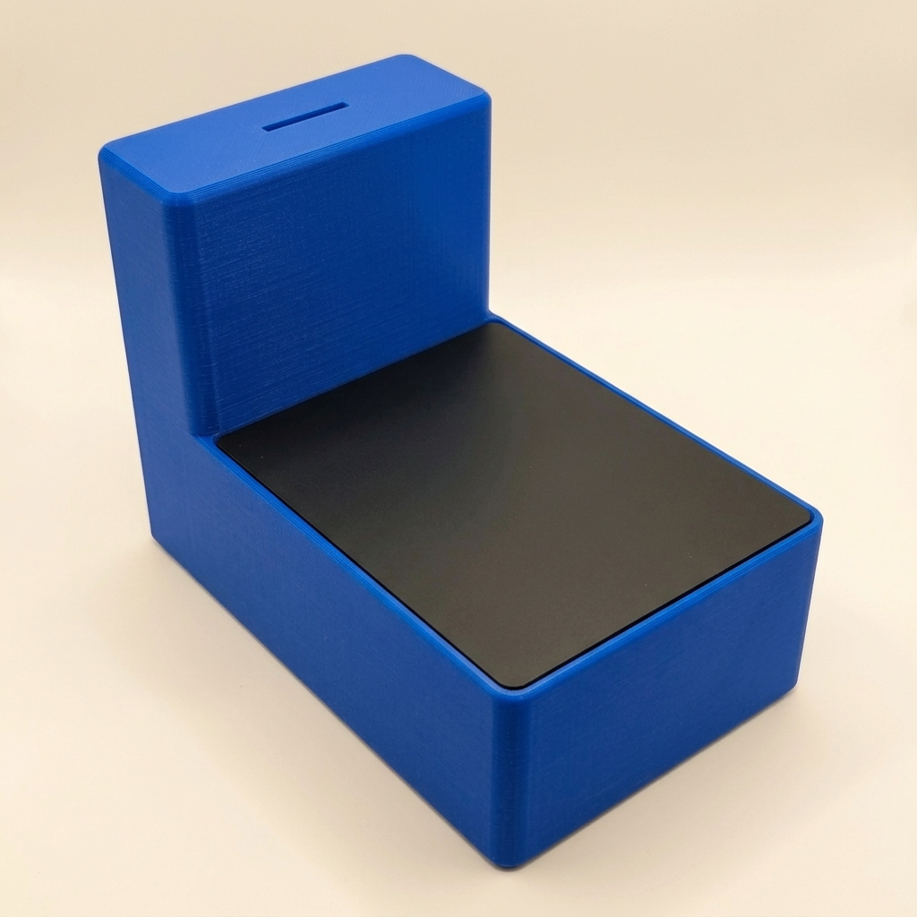 Blauwe displaybox met zwart deksel