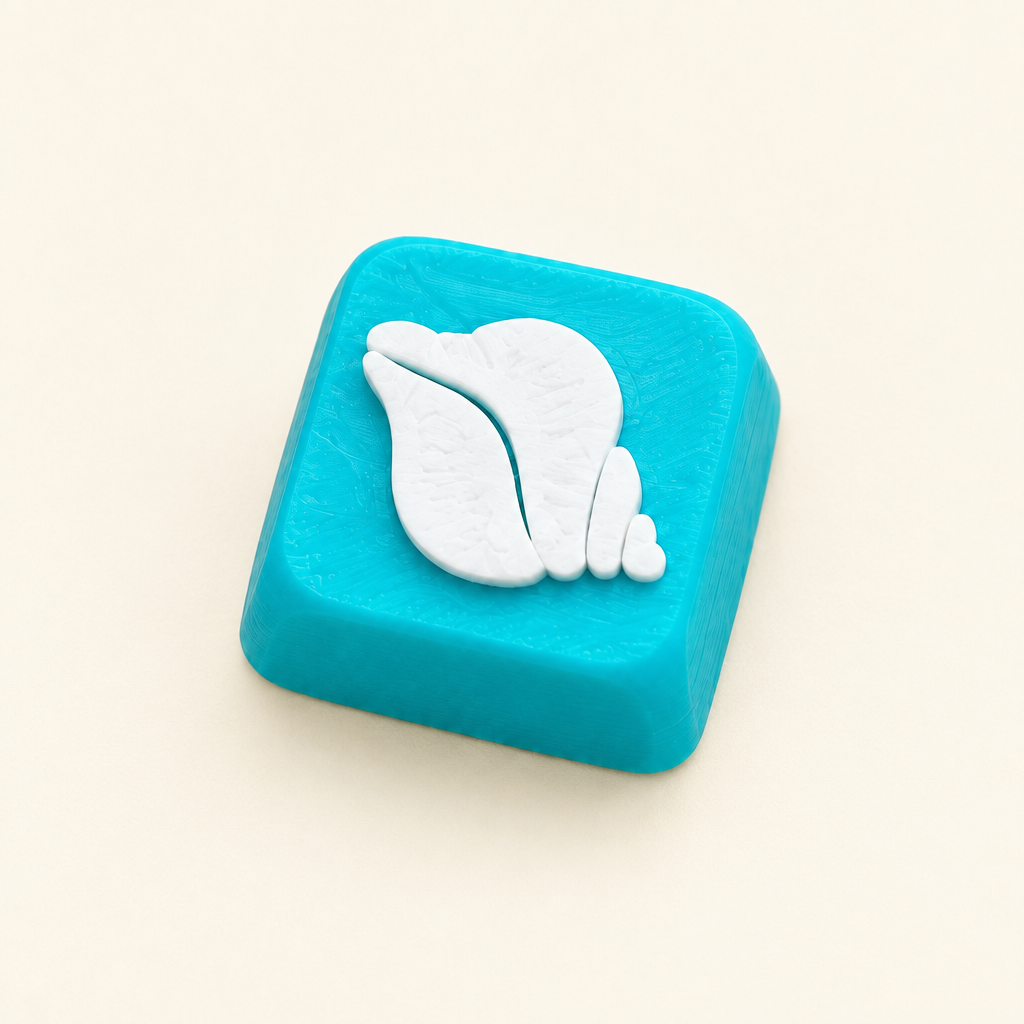 Blauwe schelp-keycap