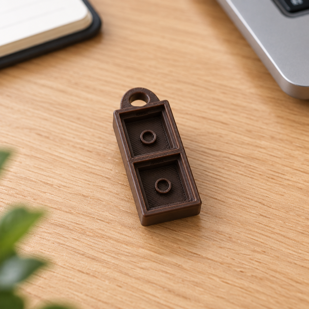 Clickerbase in donkerbruin op een bureau