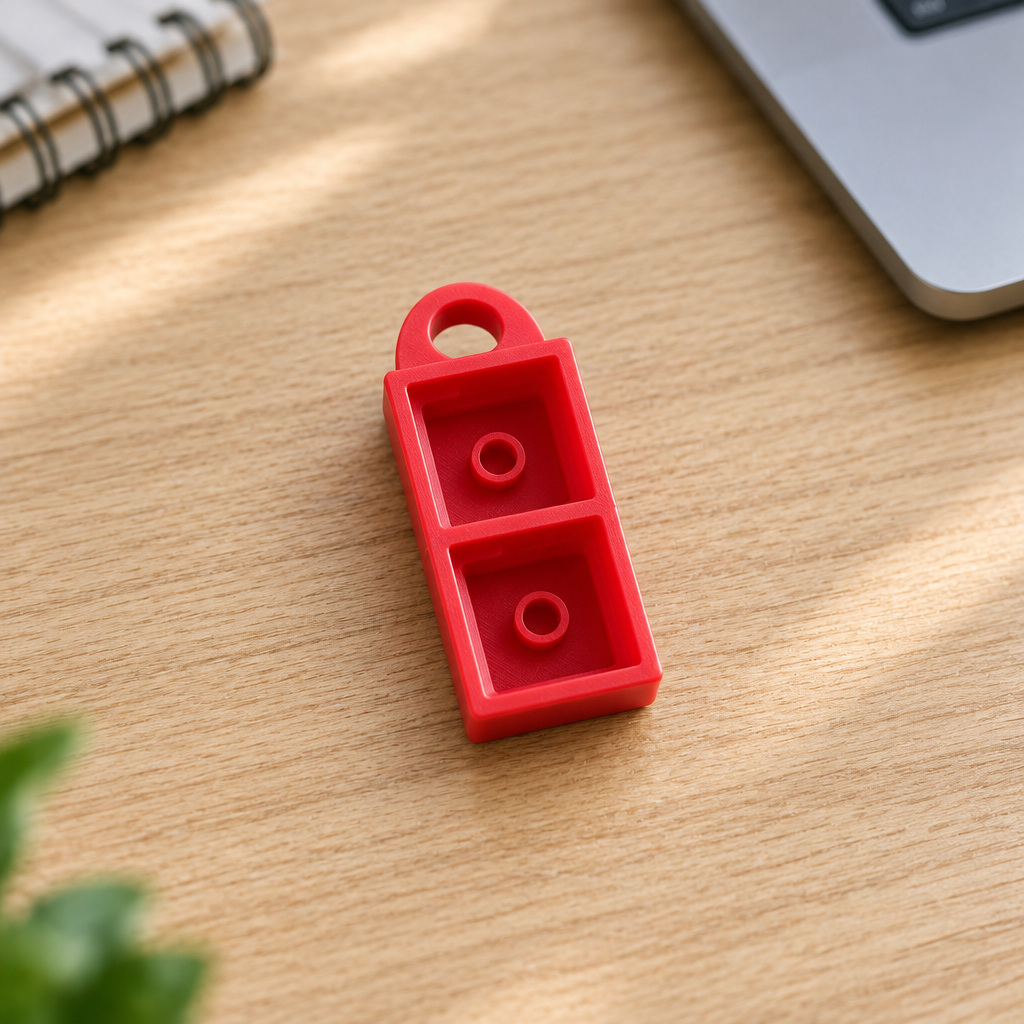 Clickerbase in kersenrood op een bureau