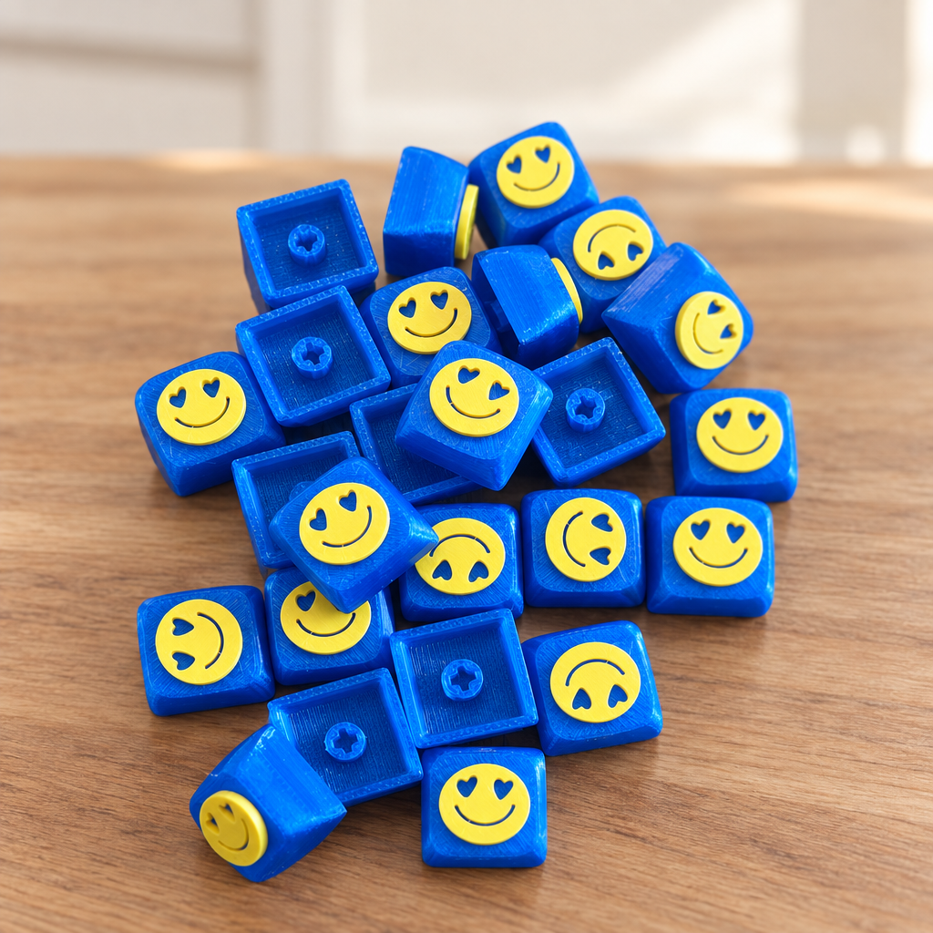 Clickers op een houten keukenblad met een rustige lichte achtergrond
