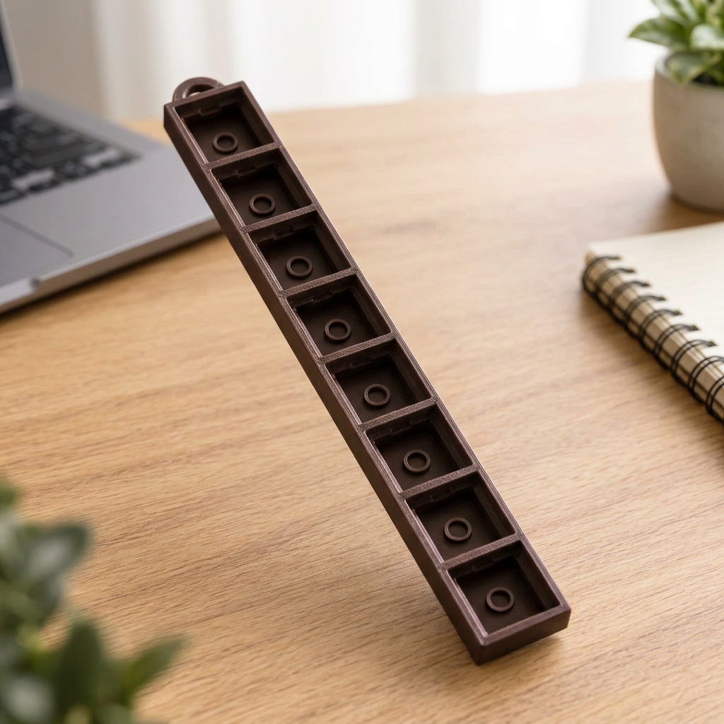 Donkerbruine clicker base met 9 vakjes