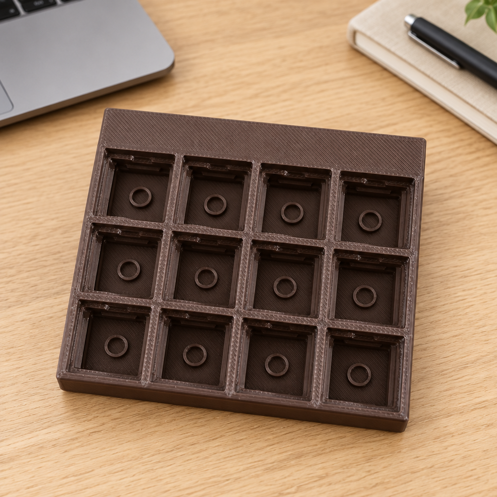 Donkerbruine clicker-base op een bureau