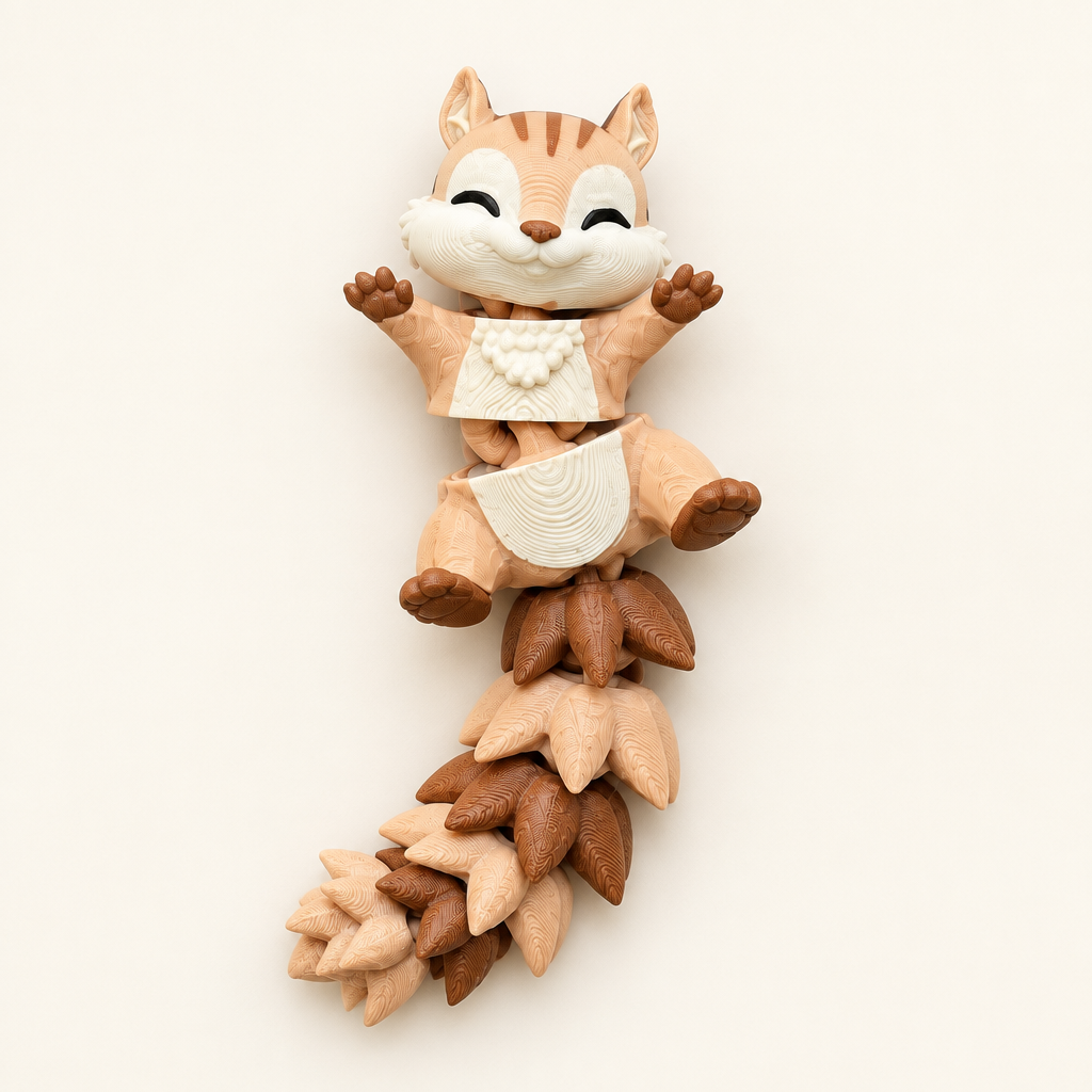 Eekhoorn toy op warm gebroken witte achtergrond
