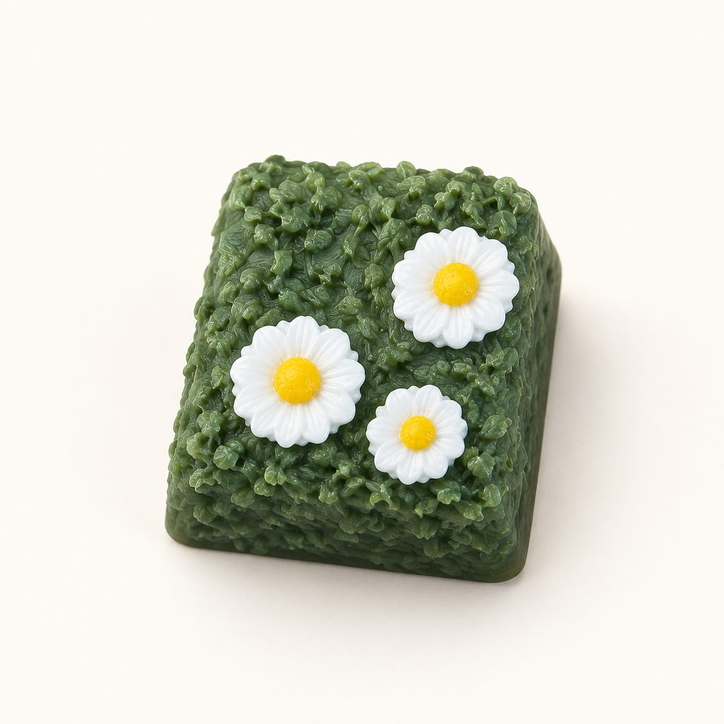 Grasvariant rechtsonder met drie bloemen