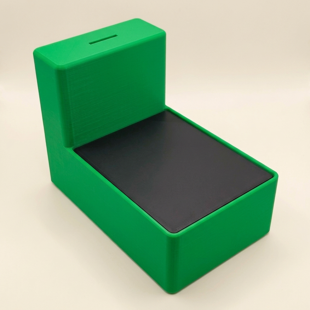 Groene displaybox met zwart deksel