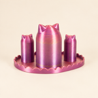 Haarelastiekjes organizer met kattendesign op een rustige crème achtergrond