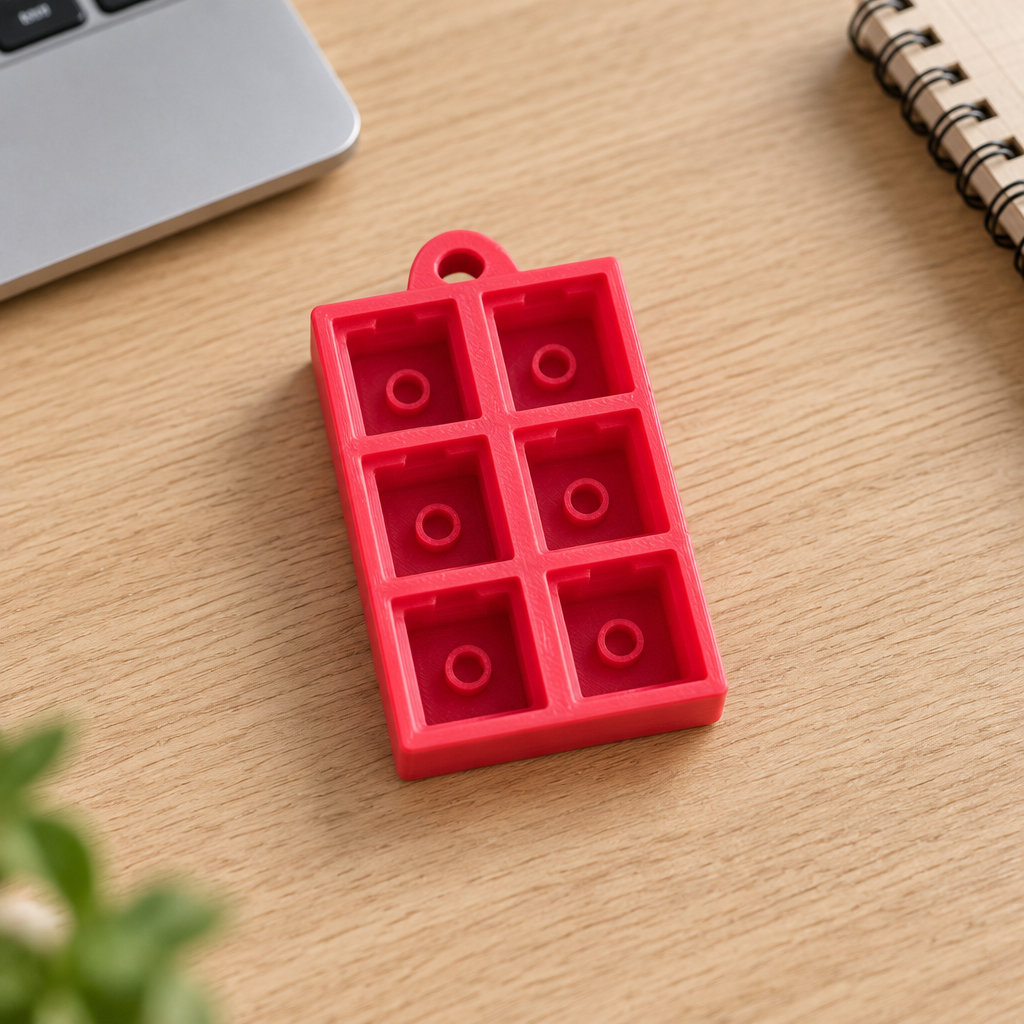 Kersenrode clicker op een bureau