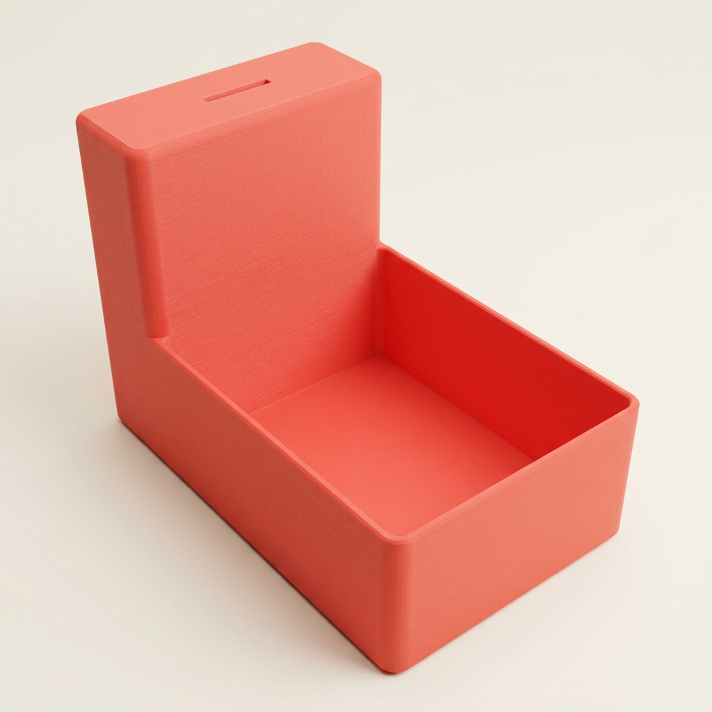 Kersenrode displaybox zonder deksel, op basis van de filamentkleur