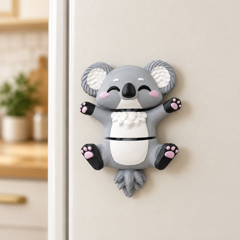Koala-magneet op een koelkast