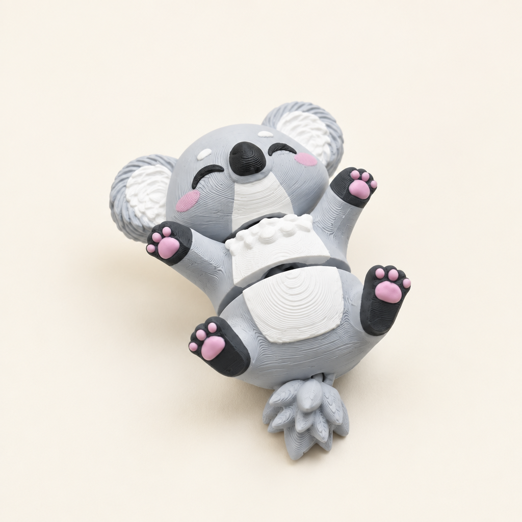 Koala toy op warm gebroken witte achtergrond