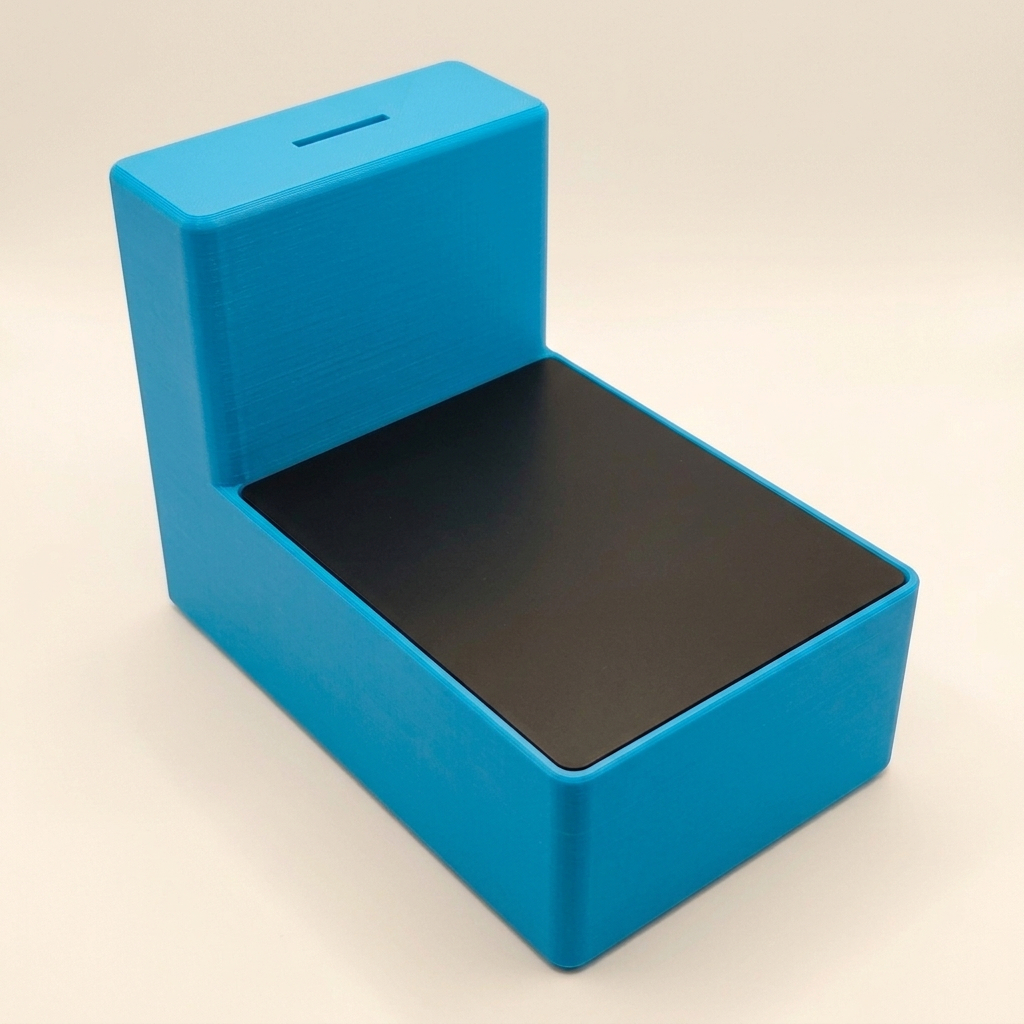 Lichtblauwe displaybox met zwart deksel