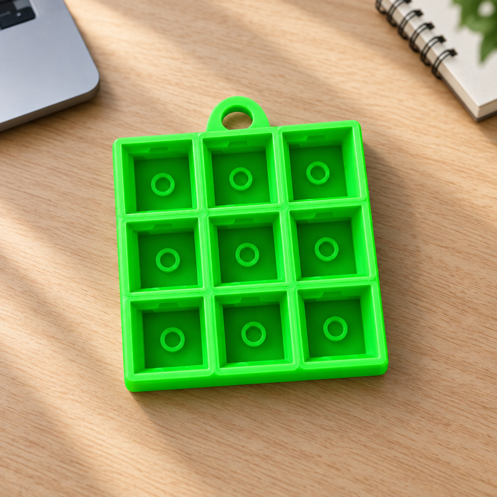 Neongroene clickerbasis op een bureau