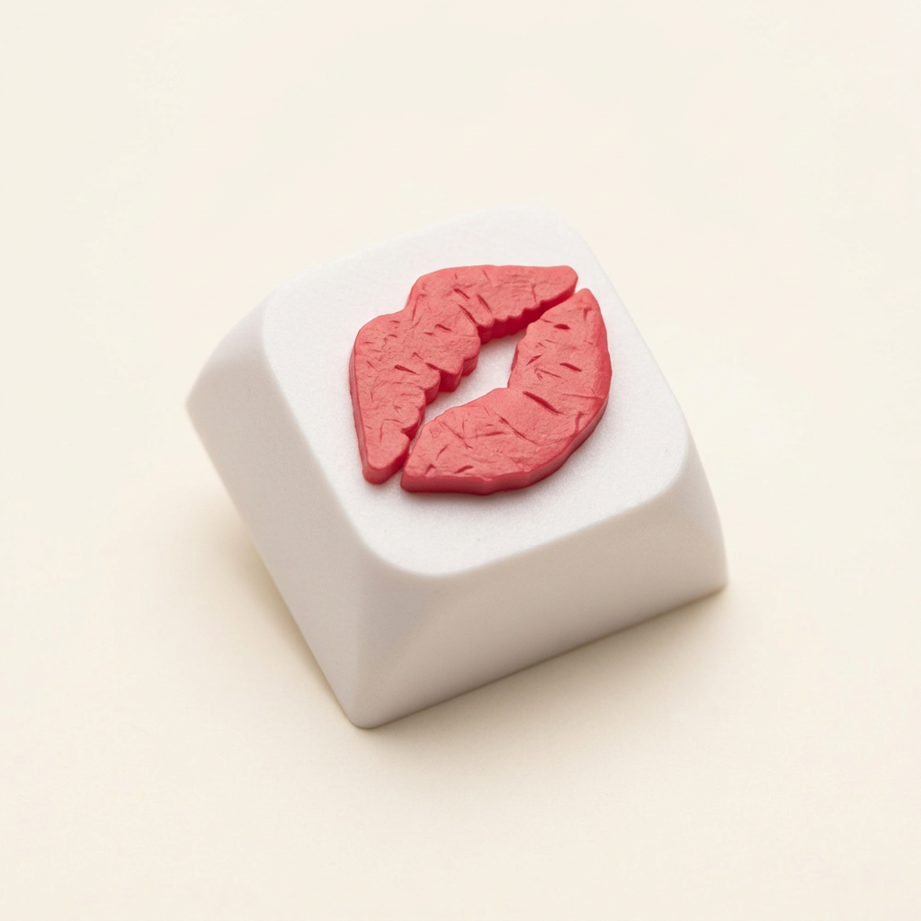 Nieuwe productafbeelding van de kus-keycap met subtielere lipdetails