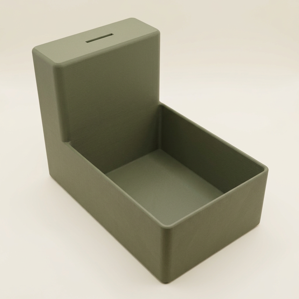 Olijfkleurige displaybox zonder deksel