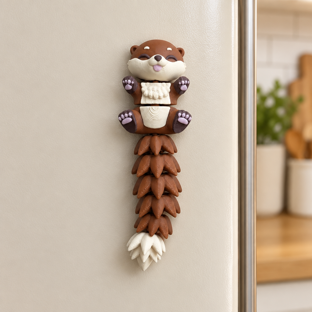 Ottermagneet op een koelkast