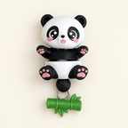 Panda toy op een warm gebroken witte achtergrond