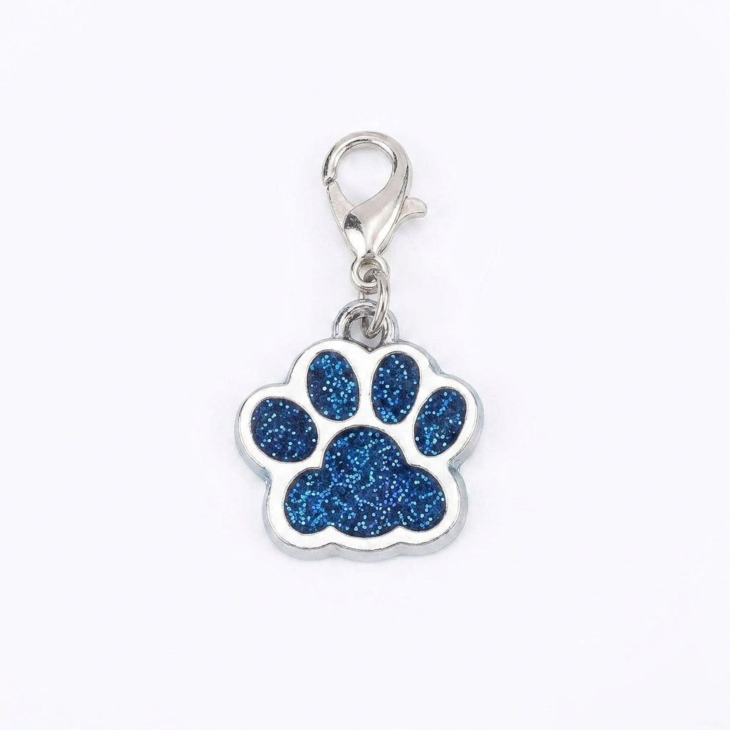 Glitter pootafdruk-charm met karabijnsluiting charm