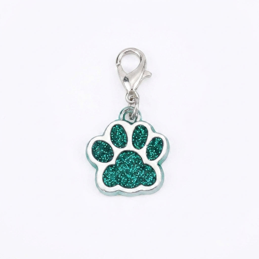 Glitter pootafdruk-charm met karabijnsluiting charm