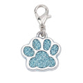 Glitter pootafdruk-charm met karabijnsluiting charm
