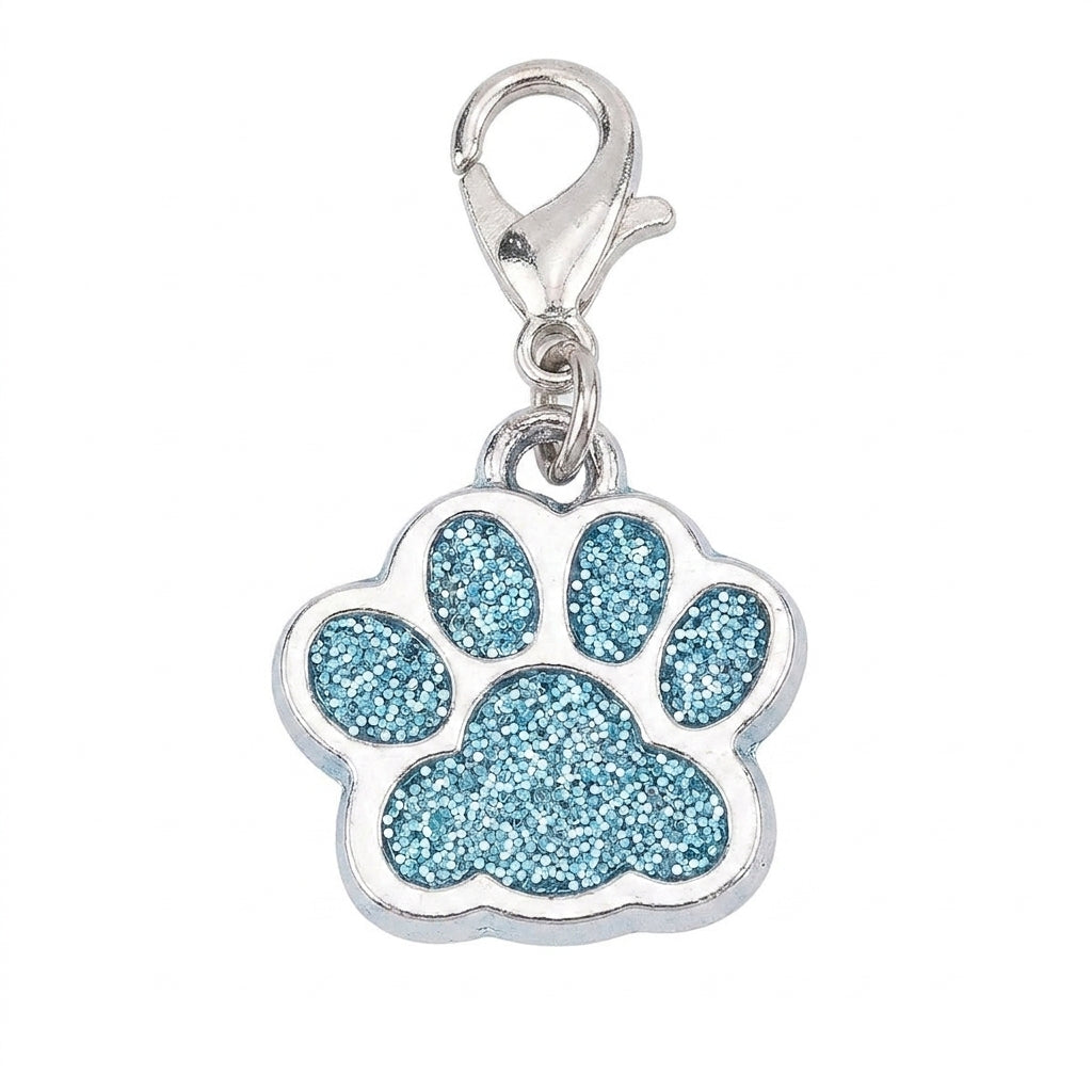 Glitter pootafdruk-charm met karabijnsluiting charm