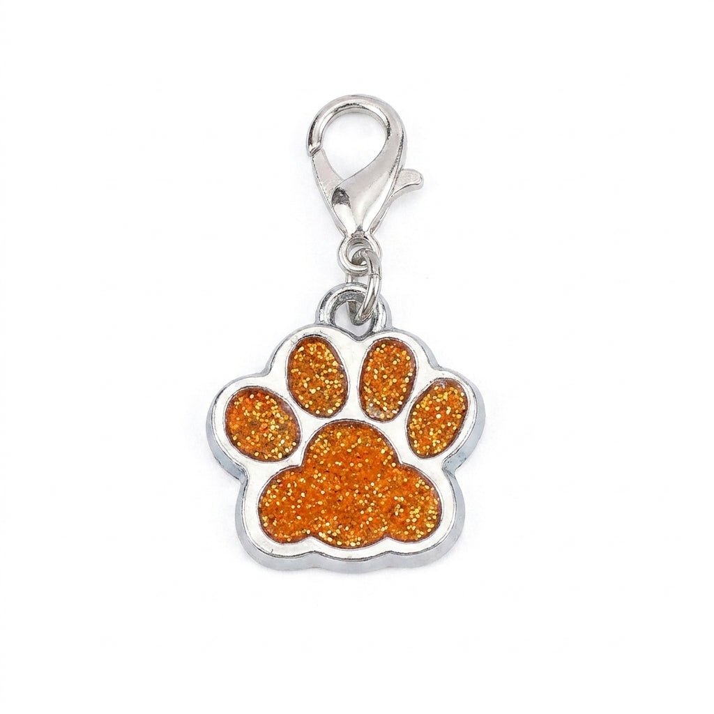 Glitter pootafdruk-charm met karabijnsluiting charm
