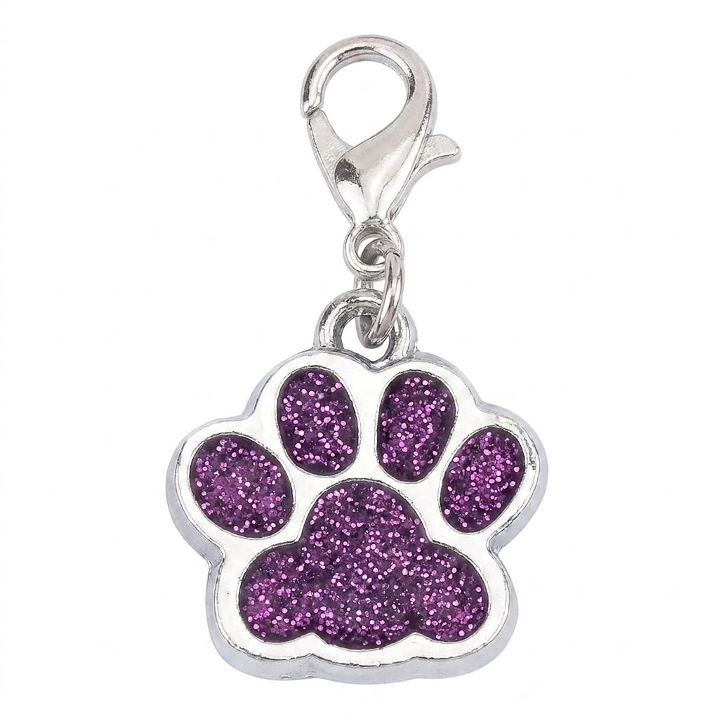 Glitter pootafdruk-charm met karabijnsluiting charm