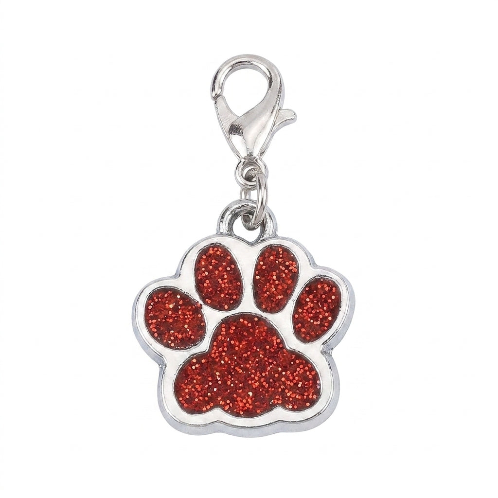 Glitter pootafdruk-charm met karabijnsluiting charm