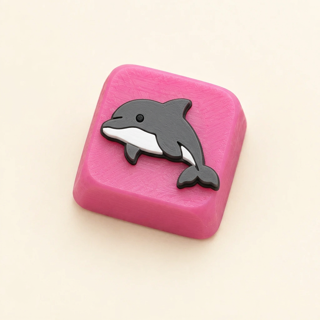 Productafbeelding van de dolfijn-keycap op basis van de close-up