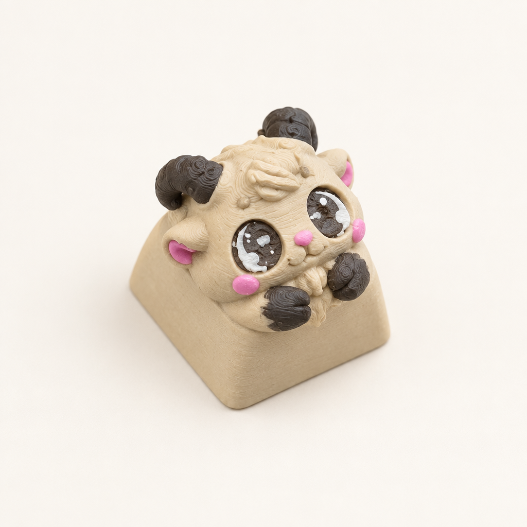 Productfoto van de lichtbruine geit-keycap