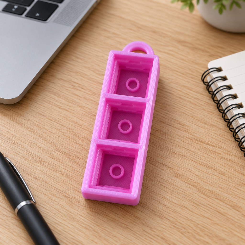 Roze clickerbasis op een bureau