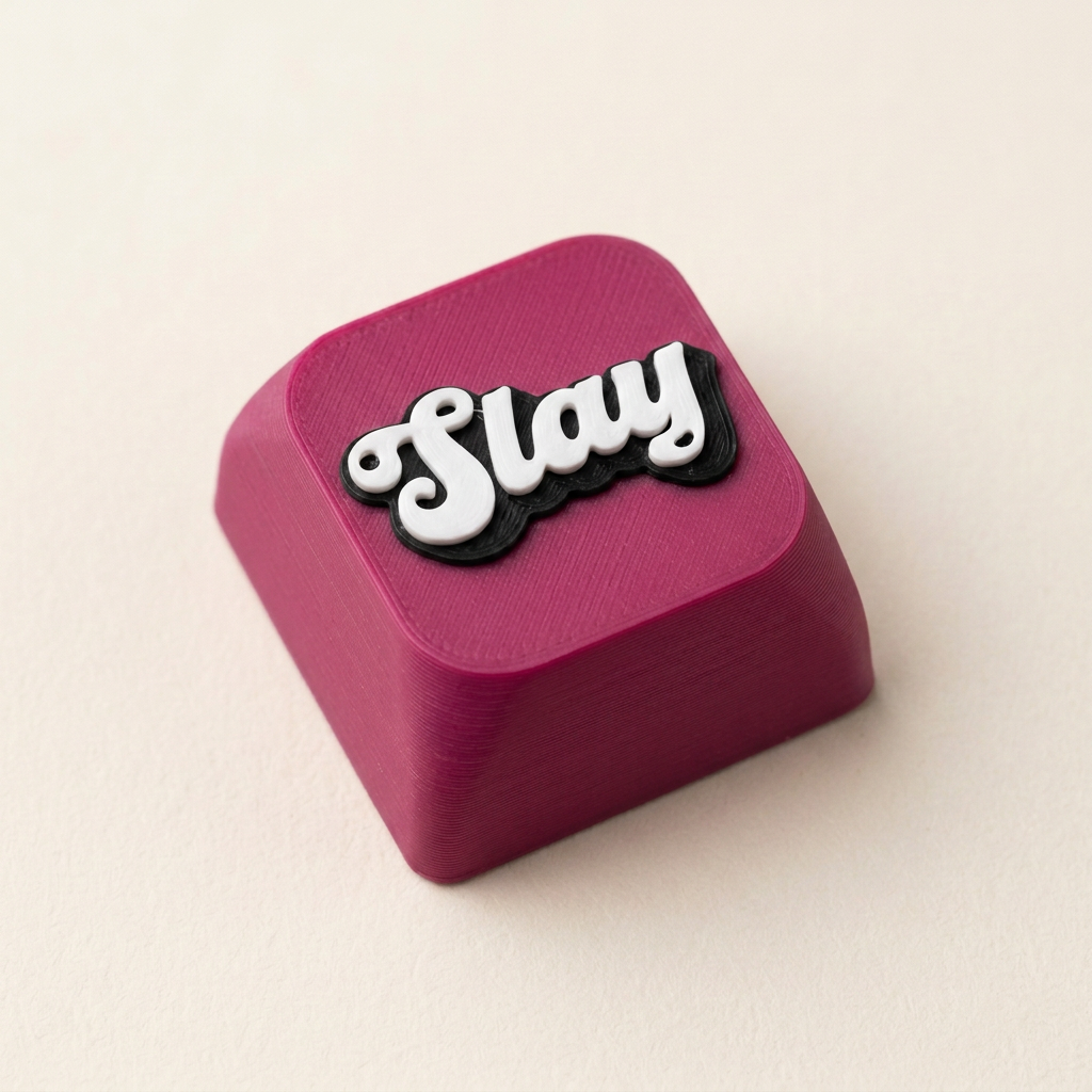 Slay-keycap met magenta basis
