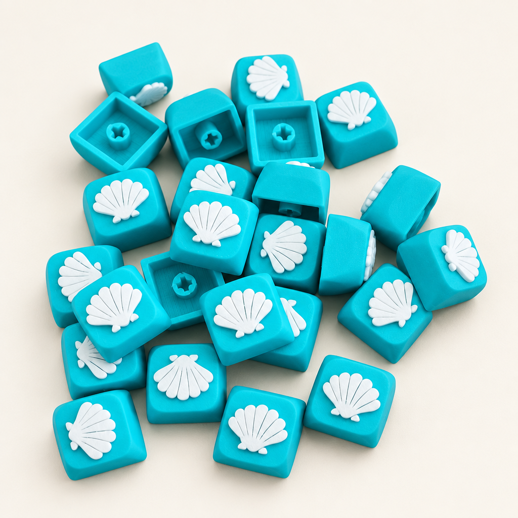 Verbeterde stapelfoto van blauwe keycaps