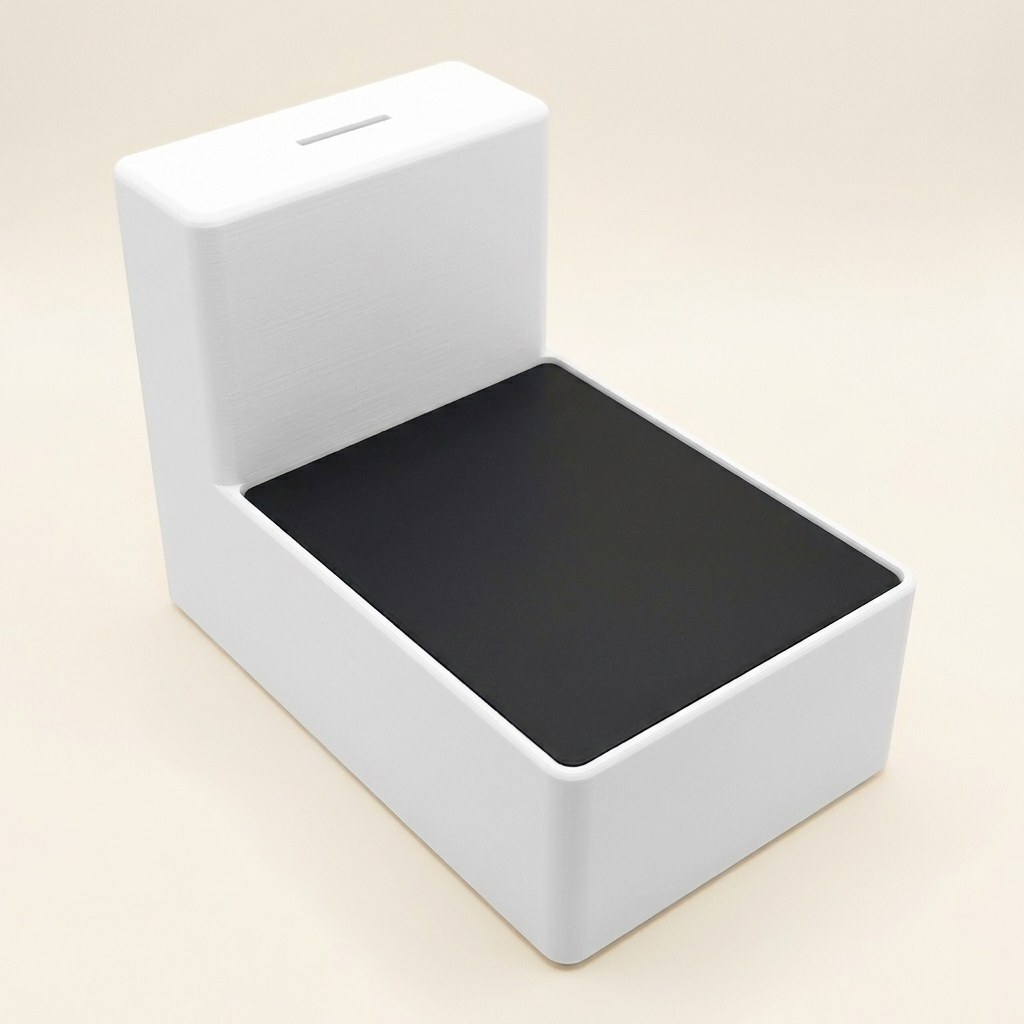 Witte displaybox met zwart deksel