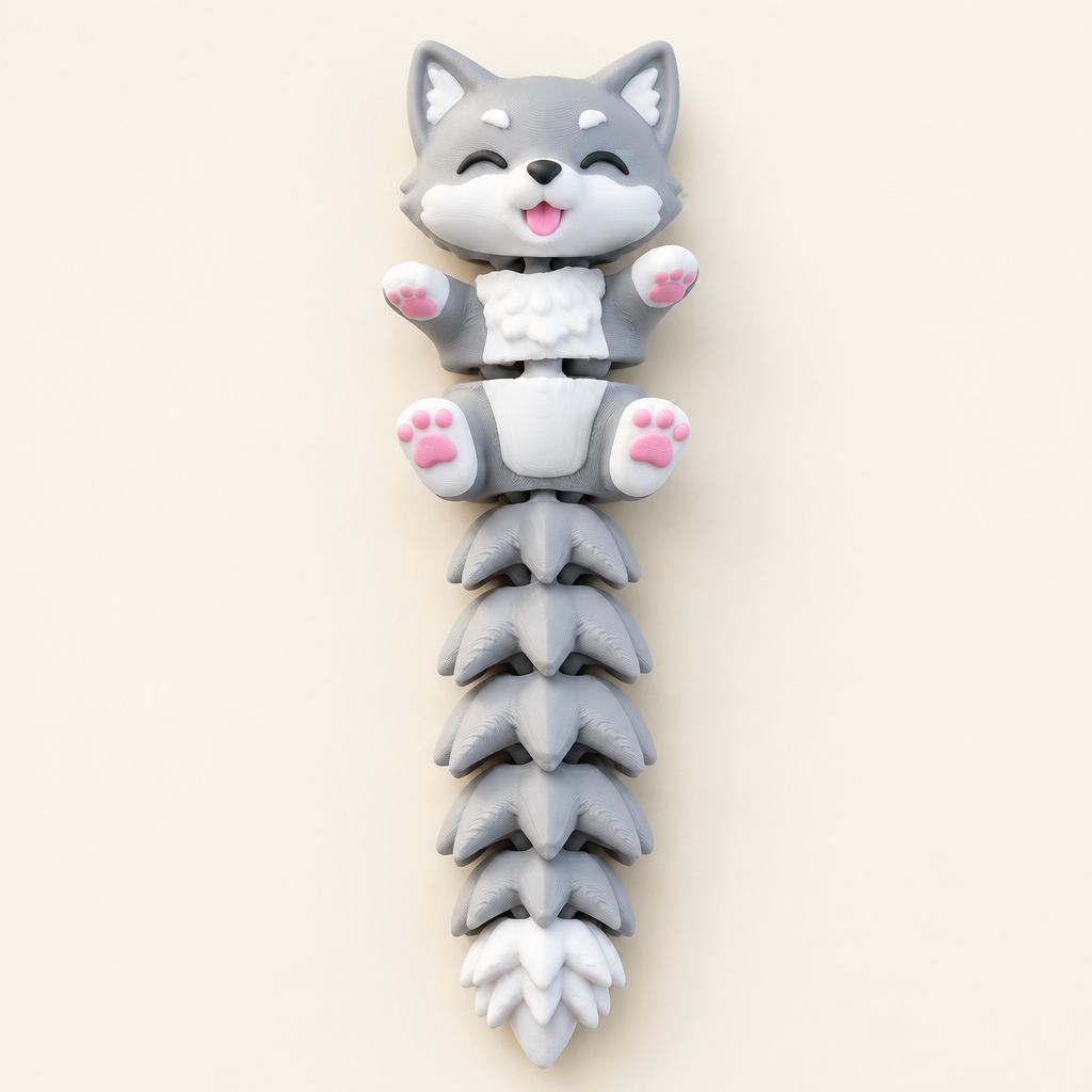 Wolf toy op een warm gebroken witte achtergrond
