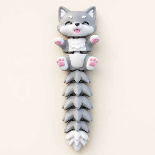Wolf toy op een warm gebroken witte achtergrond