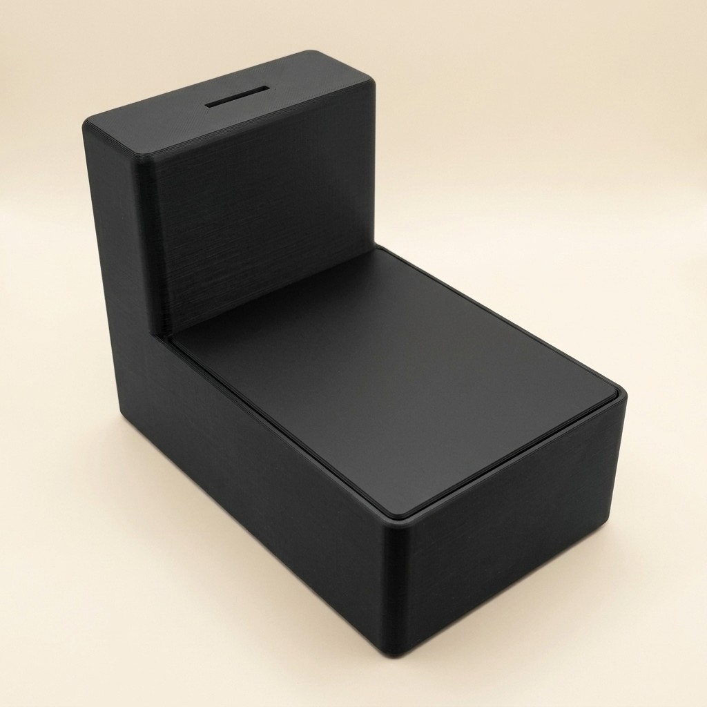Zwarte displaybox met zwart deksel