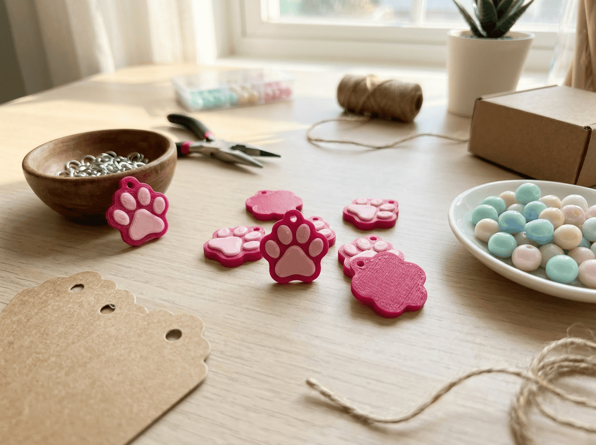 Pootafdruk bedeltjes (50 stuks); kleine roze bedels voor sieraden, planners of keychains